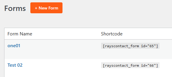 Ray's Contact - Forms Page